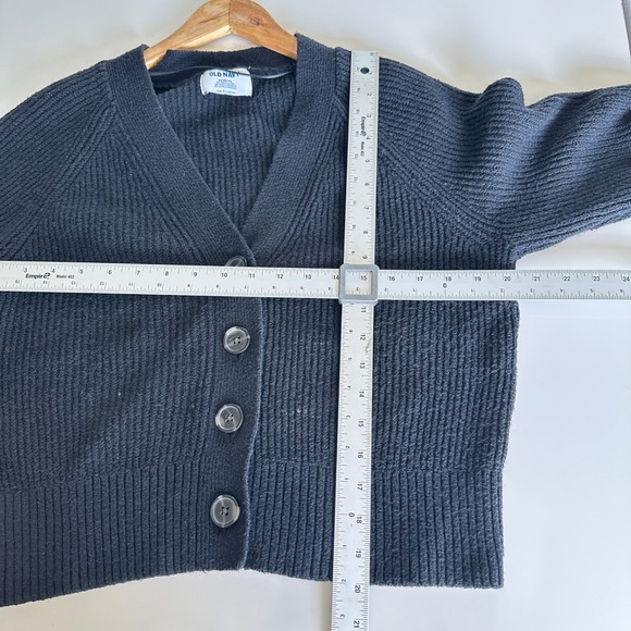 Old Navy Cardigan Black Knit Button‎ Front V Neck Long Sleeve Classic  XSP - Picture 7 of 9